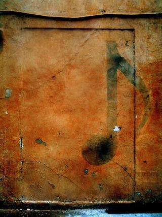 音乐、墙、前、背景、旧、无人、全框架、风化