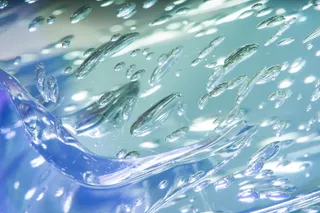 微距摄影、飞溅、水、气泡、空气、水滴、抽象、蓝色、空气