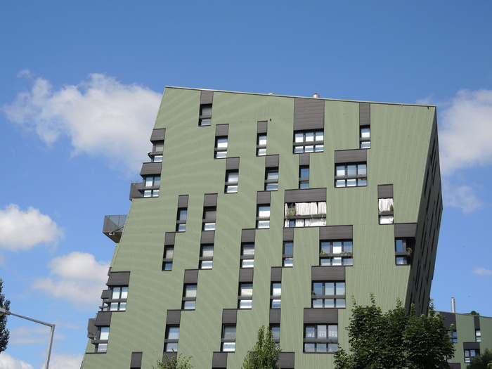 住房，建筑，倾斜，现代，斜塔，建筑，斜线维也纳，建筑外观