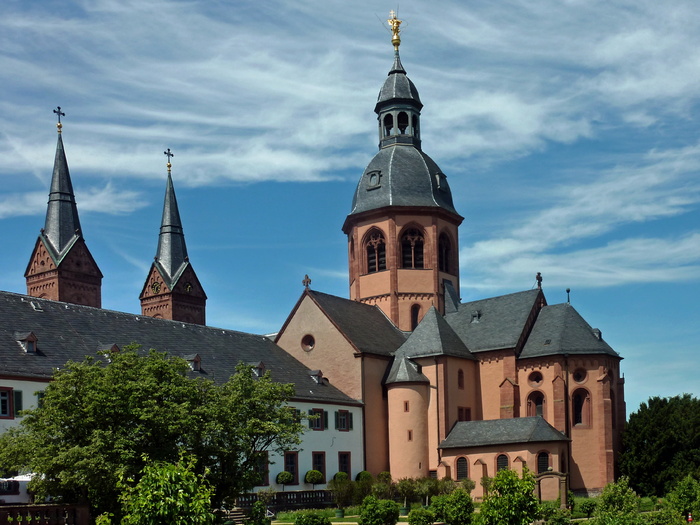 长方形会堂、seligenstadt、修道院、修道院花园、einhard basilica、klosterhof、建筑、名胜