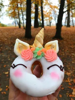 独角兽，粉色，美味，人手，甜食，手，一个人，食物