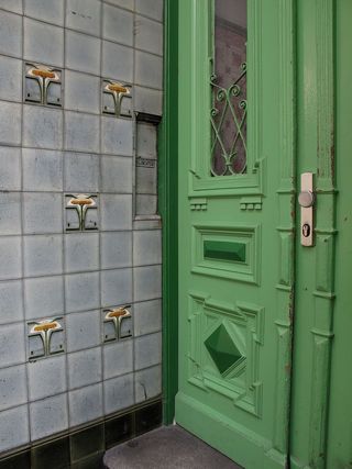 德国，汉堡，绿色门，绿色，门，建筑，入口，没有人