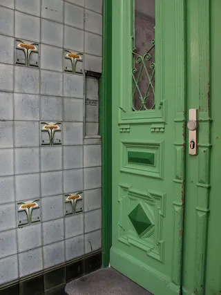 德国，汉堡，绿色门，绿色，门，建筑，入口，没有人