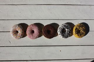 食品、甜点、糕点、甜甜圈、巧克力、摄影、粉色、flatlay