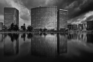 奥克兰, 加利福尼亚州, 湖, 水, 倒影, 建筑物, 建筑, 城市