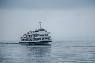 渡轮、客轮、轮船、康斯坦斯湖、雾、靴、水、湖