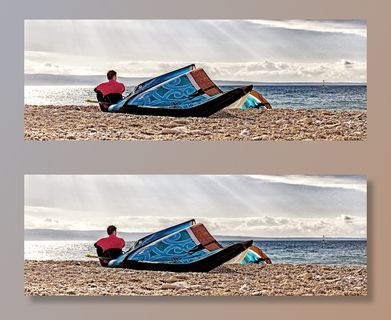 克罗地亚、斯普利特、冬季、亚得里亚海岸、冲浪、帆板、冥想、坐姿