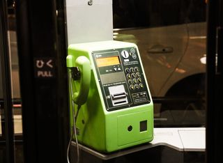 技术，电话，通信，付费电话，电话亭，连接，电话接收器，绿色