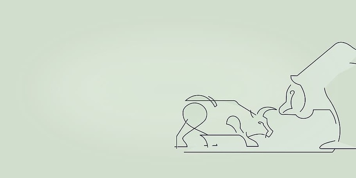 金融概念-牛市和熊市-与版权空间-轻版