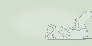 金融概念-牛市和熊市-与版权空间-轻版