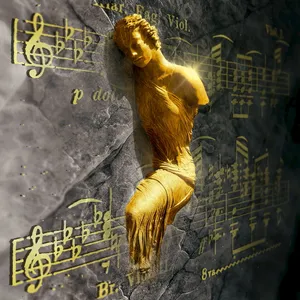 金色3，3d，雕刻板，cd封面，音乐，金色，人物，雕像