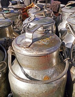 牛奶罐，农场，养牛场，奶牛场，奶农，农业，罐，牛奶运输