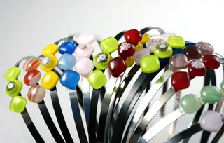 头带，头带，女人，花，玻璃，彩色，彩色，熔融玻璃