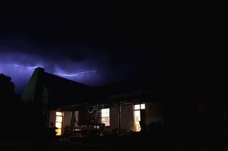 南非，阿尔伯特王子，夜景，闪电，闪电，天气，罢工，电力