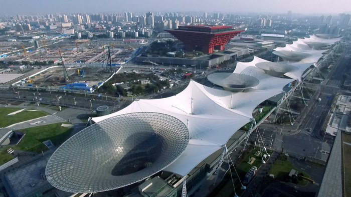中国，上海，世博会，上海，世博会场地，世博会资源，鸟瞰图，无人，建筑外部