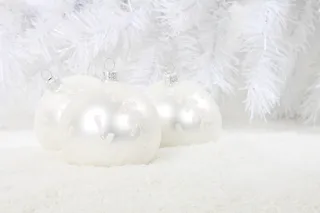 特写摄影, 三, 白, 小玩意, 花环, 背景, 球, 摆设