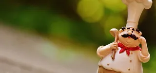 精选、聚焦摄影、厨师雕像、厨师、人物、搞笑、厨师、美食