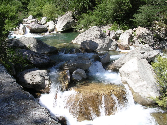 河流，山溪，法国，阿尔卑斯山，水，岩石，自然，山洪