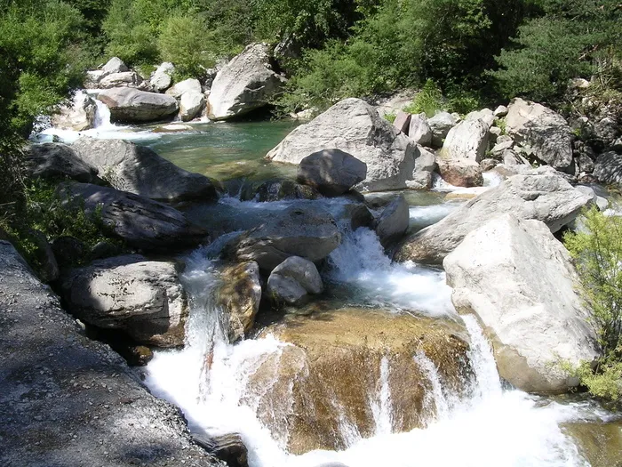 河流，山溪，法国，阿尔卑斯山，水，岩石，自然，山洪