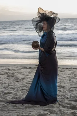 环球, 行星地球, 手套, 女神, 海滩, 海洋, 日落, 蓝色悬垂