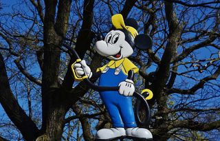 米老鼠，米老鼠，树，天空，表示，植物，树枝