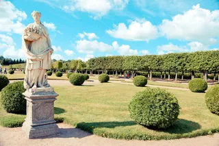 白色，混凝土，雕像，女人，手持，花篮，雕塑，佛罗伦萨