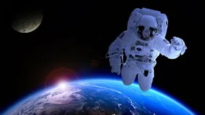 宇航员，漂浮，地球，天文学，卫星，月球，前进，太空旅行