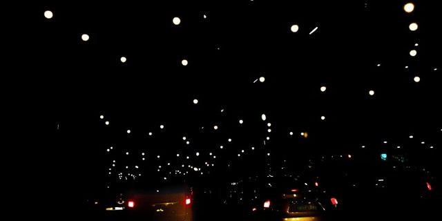 黑暗，光，汽车，夜，公路旅行，照亮，城市，没有人