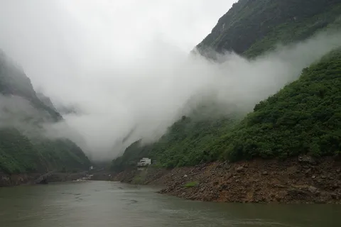 雾山，三峡大坝，房子，水，自然之美，风景-自然，雾，山