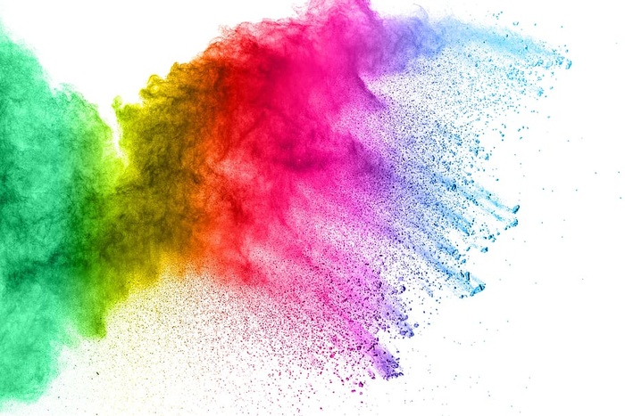 颜色、holi、灰尘、背景、爆炸、粉末、抽象、黑色
