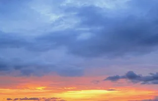 日落，桃色，橙色，蓝色，桃色橙色，深黄色，天空，云彩