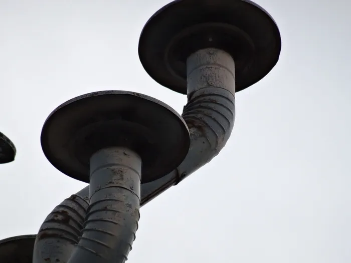 壁炉、工业、供暖、低角度视图、无人、户外、白天、特写