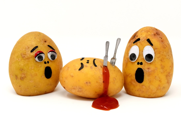 土豆, 番茄酱, 谋杀, 血, 搞笑, 乐趣, 刀, 杀