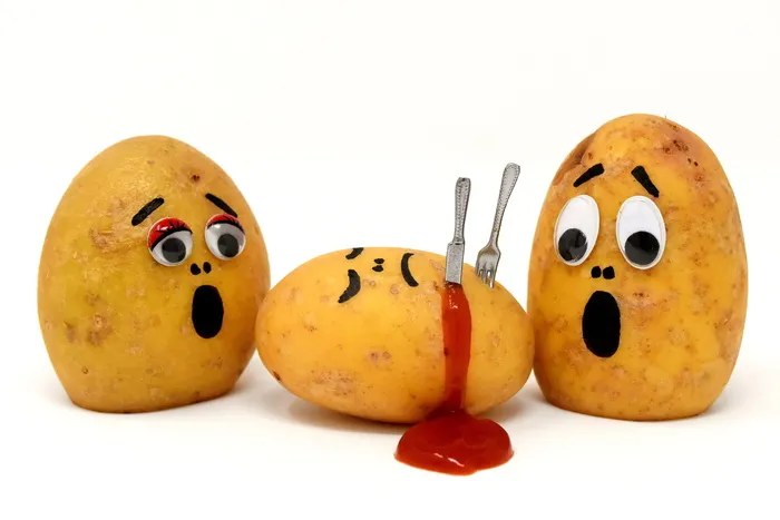 土豆, 番茄酱, 谋杀, 血, 搞笑, 乐趣, 刀, 杀