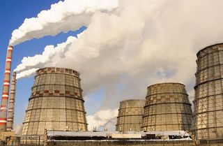 发电厂、烟雾、建筑、蓝色、建筑、致因、化学、化学