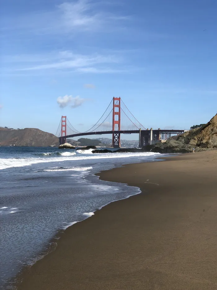 旧金山, 美国, 金门大桥, 贝克海滩, 水, 天空, 海, 桥