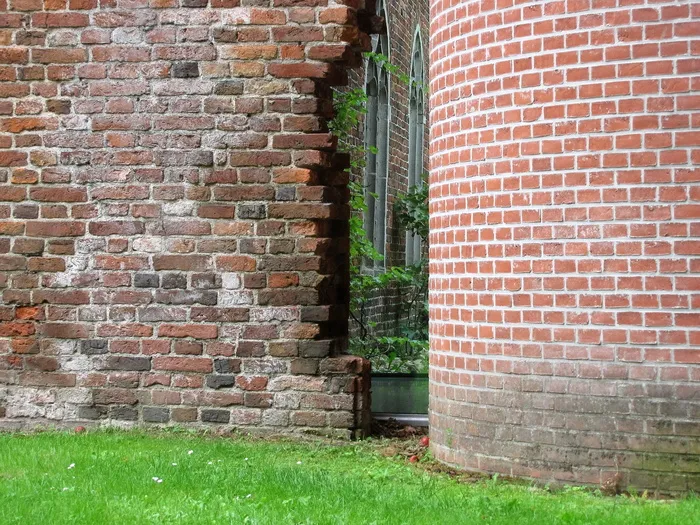 墙，修道院，修道院墙，kloostertuin，中世纪，砖墙，砖，建筑外观