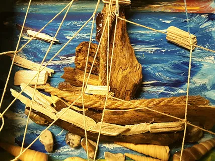 漂流木，拼贴，木，维多利亚，装饰，浪漫，木上，背景