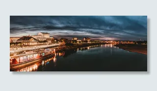 城市建筑物夜间全景摄影