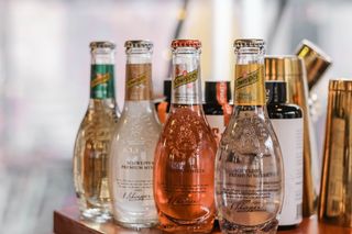 法国, 雷恩, 鸡尾酒, 饮料, 玻璃, 酒吧, schweppes, 瓶