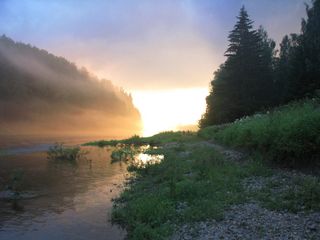 r、 usva，黄昏日落，坡姆边疆区，自然，景观，夜晚，旅程