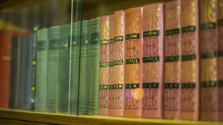 复古，苏联，书籍，团，一些，玻璃后面，复古，树