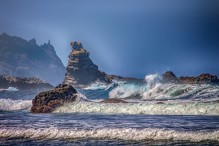 大西洋，自然，风景，海洋，波浪，防波堤，浪花，泡沫