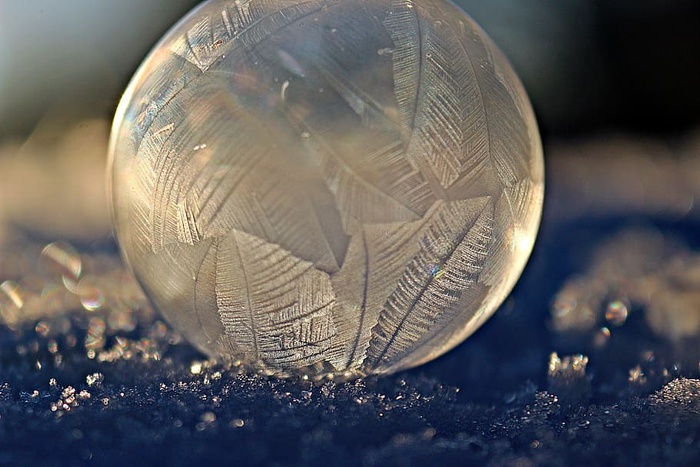 eiskristalle，冰冻，球，肥皂泡，冰霜球，冰霜泡，冰袋，雪