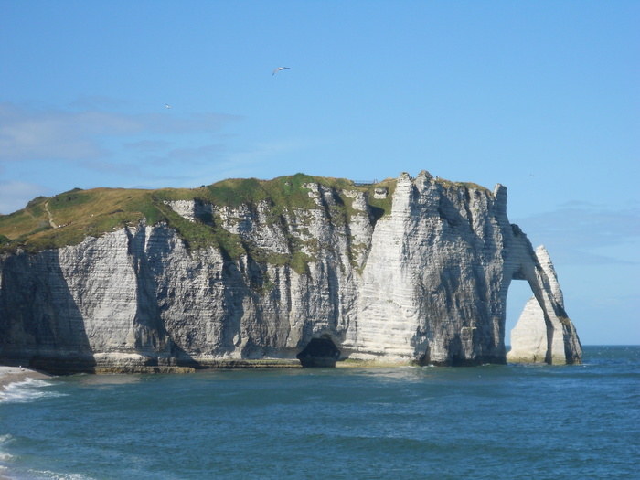 etretat，海，诺曼底，水，天空，风景-自然，自然之美，海滨