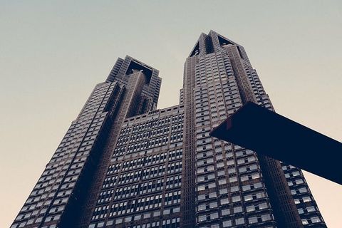 建筑，建筑，玻璃，高层，低角度拍摄，透视，窗户，建筑外部