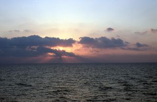 亚得里亚海，亚得里亚海，日落，海，天空，地平线，水，水面上的地平线