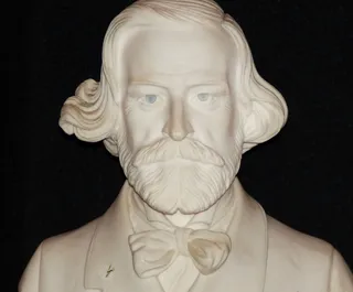 胸像，塑料，雕塑，古董，肖像，头像，经典，黑色背景