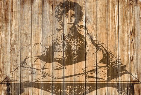 在木头上，破旧别致，复古，顽皮，背景，装饰，思考，离开