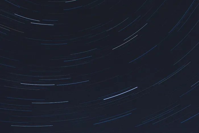 天空、星星、夜晚、长曝光、条纹、线条、蓝色、轨迹